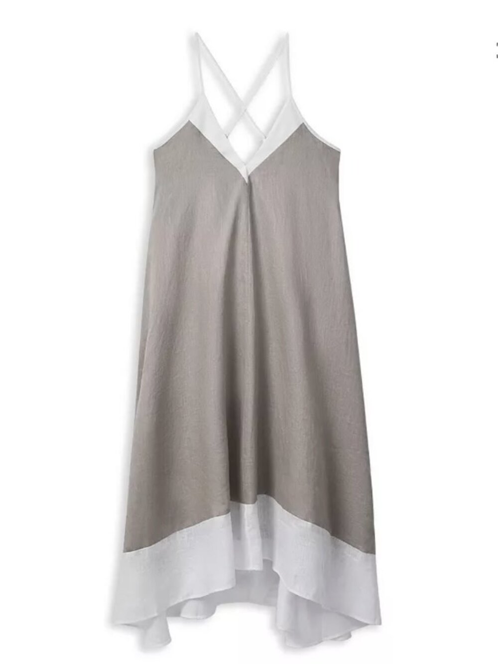 Reiss Stevie Colorblock Linen Cross Back Midi Dress Size:US 6